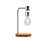 Lampe Magnétique en Lévitation à Ampoule LED Flottante avec Chargeur sans Fil, Veilleuse Rotative pour la Décoration de Chambre et Bureau (Argenté)