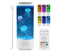 Lampe Meduse, 32CM 2.2L Lampe Meduse Lumineuse Aquarium avec Haut-parleur Bluetooth, 7 Couleurs Changeantes+4 Mode D'éclairage, Lumière de Chevet à en Forme, Lumière de lave avec 3 Bruit Blanc