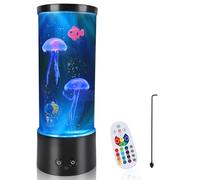 Lampe méduse en forme de poisson avec alimentation USB et piles, lampe de table avec 17 couleurs changeantes et 4 modes d'éclairage, lampe d'aquarium avec télécommande, lumière d'ambiance pour se