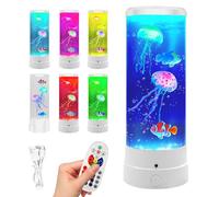 Lampe Meduse, Lampe A Lave, Jellyfish Lamp Avec 17 Couleurs Et 4 Modes, Avec Télécommande Pour Décoration Bureau Maison (10,5 X 29 cm)