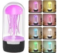 Lampe Meduse, Lampe D'Ambiance À Méduses, Lampe Méduse Led À Intensité Variable Avec Mouvement Rythmique, Led Changeant De Couleur Veilleuse Enfant Méduse Haut-Parleur Bluetooth, Dégradé Rvb