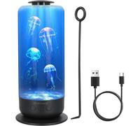 Lampe Meduse Lumineuse Aquarium 7 Couleurs Changeantes Jellyfish Lampe,LED Mood Lampe Vitesse de L'eau Qui Peut Etre Ajustée,Mode Muet,pour Enfants Hommes Femmes Décoration Cadeau (Noir)