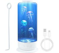 Lampe Meduse Lumineuse Aquarium 7 Couleurs Changeantes Jellyfish Lampe,LED Mood Lampe Vitesse de L'eau Qui Peut Etre Ajustée,Mode Muet,pour Enfants Hommes Femmes Décoration Cadeau (Blanc)