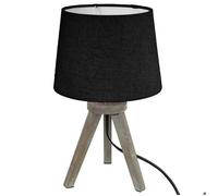 Atmosphera Lampe à poser trépied Alexis Bois 31 cm Noir