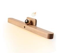 Lampe miroir salle de bain à LED, applique murale en bois de 30 cm avec design magnétique, lampe de miroir dimmable 4000K, lampe de maquillage rechargeable avec interrupteur tactile