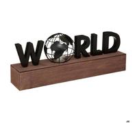 Lampe mot ""World"" noir H38cm - Atmosphera createur d'interieur