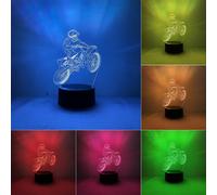 Lampe Moto 3d Decorative, Lampe De Chevet Chambre Intelligente À 7 Couleurs Pour Enfants, Veilleuse Led Décorative Chambre Ado Pour À Coucher, Cadeau D'anniversaire Pour Garçons Et Filles