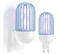 Lampe Moustiques 2 Pièces, Lampe Anti Moustique UV 2 en 1 Anti Moustiques Electrique Exterieur Interieur, Appareil Anti-Moustique 360° Anti-Mouche Insecte Tue Mouche pour Chambre à Coucher, Cuisine