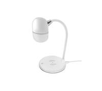 Lampe Multifonctions Enceinte Bluetooth et Chargeur à Induction Qi Blanc