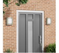 vidaXL Lampe murale 2 pièces Acier inoxydable Détecteur de mouvement IP44