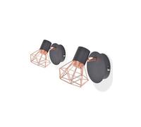 Lampe murale 2 pcs E14 Noir et Cuivre