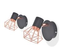 Lampe Murale 2 Pcs E14 Noir Et Cuivre Noir