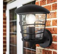 Lanterne murale éclairage de façade ALU lampe de terrasse noire dans un ensemble comprenant des ampoules LED