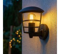 Lanterne murale éclairage de façade ALU lampe de terrasse noire dans un ensemble comprenant des ampoules LED