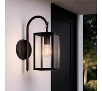 Lampe Murale Aluminium et Verre Support Supérieur Atrium Noire