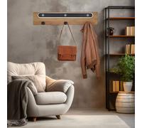 Lampe Murale Applique De Chambre Marron LED Crochets À Vêtements Aluminium Noir