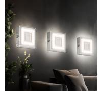 Lampe Murale Applique Globo LED 3 Pièces Argent 1 Lumière Quadrate Indirecte
