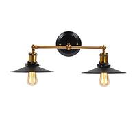 Lampe murale, applique murale, salle de bain, lampe vintage, 40 W, lumière industrielle style rétro, douille E27, coque extérieure noire (ampoule non incluse)