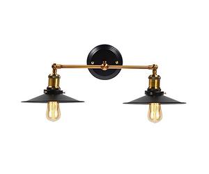 Lampe murale, applique murale, salle de bain, lampe vintage, 40 W, lumière industrielle style rétro, douille E27, coque extérieure noire (ampoule non incluse)