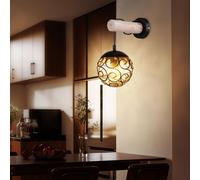 Lampe Murale Applique Vintage Pour Chambre À Coucher Boule Amber H 36 Cm