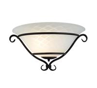 Lampe Murale AUSTEN Style Campagnard Métal Verre B:37cm E27 Luminaire Hall Salon