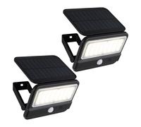 Lampe murale avec détecteur de mouvement Lampe solaire LED Lampe de porte d'entrée Lampe de jardin, 1x LED 400lm blanc neutre, LxH 14,4x10,4 cm, lot de 2
