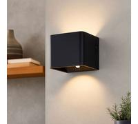 Applique murale noire batterie détecteur de mouvement Applique murale aimant USB réglable, 1x LED 1W 50Lm blanc chaud, LxLxH 10,1x10,1x8 cm