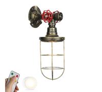 Lampe Murale Barn Light Applique Murale à Piles Cage en Métal Vintage Farmhouse Appliques Murales Rechargeables sans Fil pour Tête de Lit de Chambre