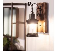 TechBrey Lampe Murale Bois et Métal Fanala Noir 200 mm Noir