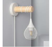 Lampe Murale Bois et Métal Monah Blanc