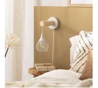Lampe Murale Bois et Métal Monah Blanc