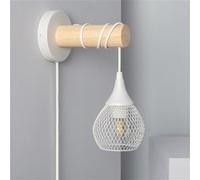 Lampe Murale Bois et Métal Monah Blanc Blanc G