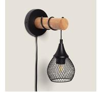 Lampe Murale Bois et Métal Monah Noir