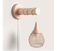 Lampe Murale Bois et Métal Monah Rose pastel