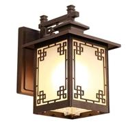 Lampe murale chinois rétro extérieur imperméable applique murale en aluminium en aluminium givré j-style simple carré villa villa hall hall jardin patio lumières LED e27 décoration lanterne légère