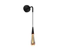 Lampe murale créative en forme de larme, applique murale en cristal goutte d'eau, applique murale LED moderne 5W, lampes murales d'éclairage de chevet, appliques murales en aluminium noir pour
