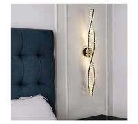 Lampe murale Crystal Mur Sconce Lights | Élégant luminaire mural mural or / black métal avec cristal transparent, mode de changement de lumière à 3 couleurs Lanterne à bande longue pour décoration de