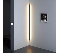 Lampe murale d'angle linéaire noire, applique murale en aluminium à abat-jour acrylique, lampes murales d'angle à LED pour le salon, la chambre à coucher et la salle de jeu