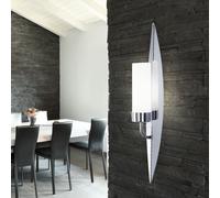 Lampe Murale De Chambre Luminaire Escalier Métal Verre Chromé Argent E14