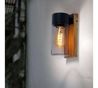 Lampe Murale de Jardin D'Extérieur Balcon Intempéries Fumée Verre Noir