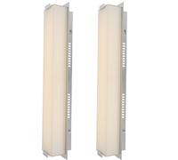 Lampe murale de salon Lampe de salle à manger Lampe murale de chambre à coucher Lampe de couloir, chrome verre satiné, LED 15W 1160Lm 3200K blanc chaud, L 61 cm, 2 pièces