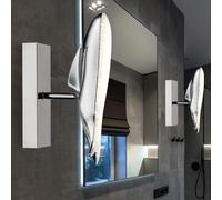 Applique LED applique murale baleine design salon spot lumineux réglable, chrome, 8W 645lm blanc neutre, LxH 6x23,5 cm, lot de 2