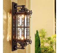 Lampe murale d'extérieur LED de luxe - Étanche - Style européen - Pour balcon, cour, jardin, villa et couloir - Luminaire électrique moderne (J A H74CM 1 PCS)