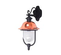 Lampe murale d'extérieur V-TAC Couverture supérieure orange et panneaux de verre - descente - Cadre noir mat IP44 pour le jardin, les façades, le porche, les couloirs, les allées