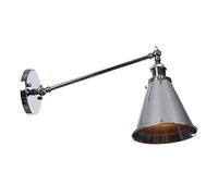 Lampe murale du bras swing industriel vintage, lumière de lecture rétro en métal rétro réglable, application chromée antique pour la chambre à coucher, illutime d'éclairage mural de bronze rouge