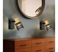 Lampe Murale En Bois Luminaire De Chambre Cage Réglable Ensemble De 2