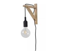 Lampe Murale En Bois Pour Salon Chambre Câble T:19 Cm E27 Applique Rétro