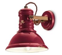 Lampe Murale En Céramique Métal E27 Réglable Rouge Shabby Vintage Spot