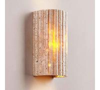 Lampe murale en marbre pour chambre Wabi Sabi Style LED 3000k Lumière chaude Applique murale à rayures jaune en travertin lampe murale japonais Style Art Decor Mur Mur Light For Bedside Living Room