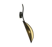 Lampe Murale En Tissu Métal E14 Pivotante H: 51 Cm Noir Or Moderne Applique